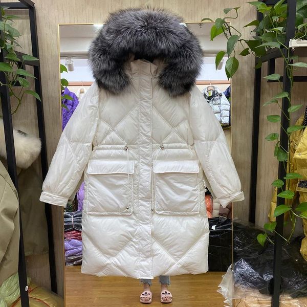 women's down & parkas women winter natural fur collar hooded coat white duck lady thick warm elastic waist bright surface jackets, Black
women's down & parkas women winter natural fur collar hooded coat white duck lady thick warm elastic waist bright surface jackets, Black