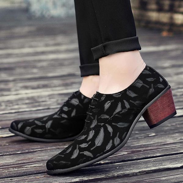 british pointed toe formal dress feather print wedding shoes man 2021 spring heeled decent office leather oxfords nkh3, Black
british pointed toe formal dress feather print wedding shoes man 2021 spring heeled decent office leather oxfords nkh3, Black