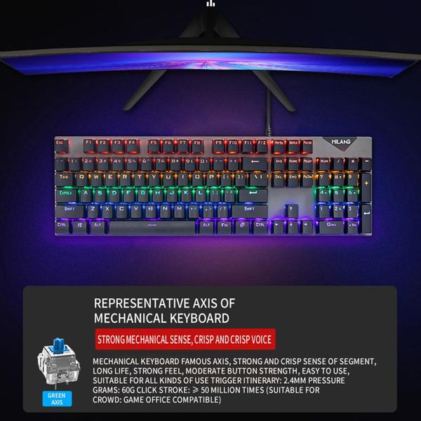 keyboards mechanical keyboard green axis luminous eating chicken gaming 104-key is suitable for deskcomputer lap
keyboards mechanical keyboard green axis luminous eating chicken gaming 104-key is suitable for deskcomputer lap