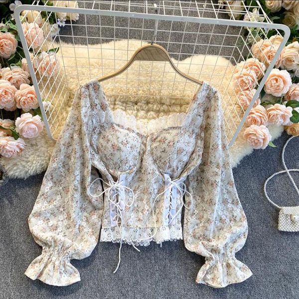 women's blouses & shirts sweet lace square collar women shirt puff sleeve bandage slim short crop blouse elegant flower blusas, White
women's blouses & shirts sweet lace square collar women shirt puff sleeve bandage slim short crop blouse elegant flower blusas, White