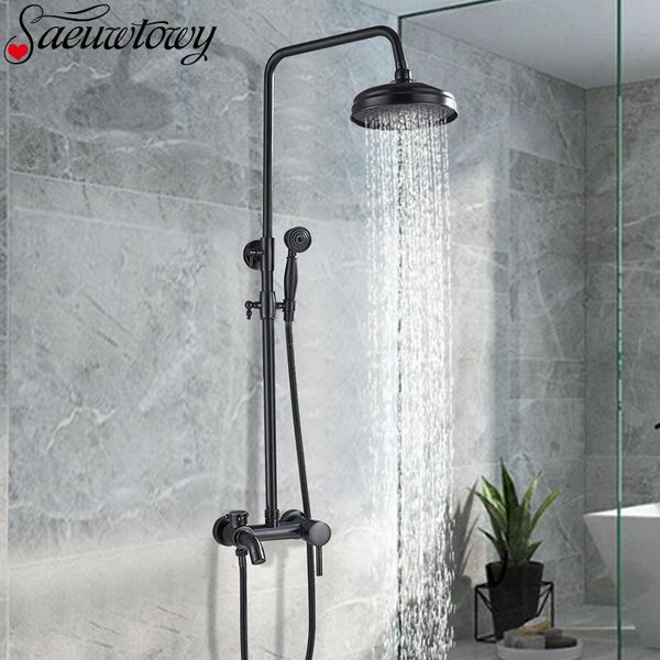 black bathroom shower faucet wall mounted 8 '' head bathtub and cold water mixer rotated adjust spout sets
black bathroom shower faucet wall mounted 8 '' head bathtub and cold water mixer rotated adjust spout sets