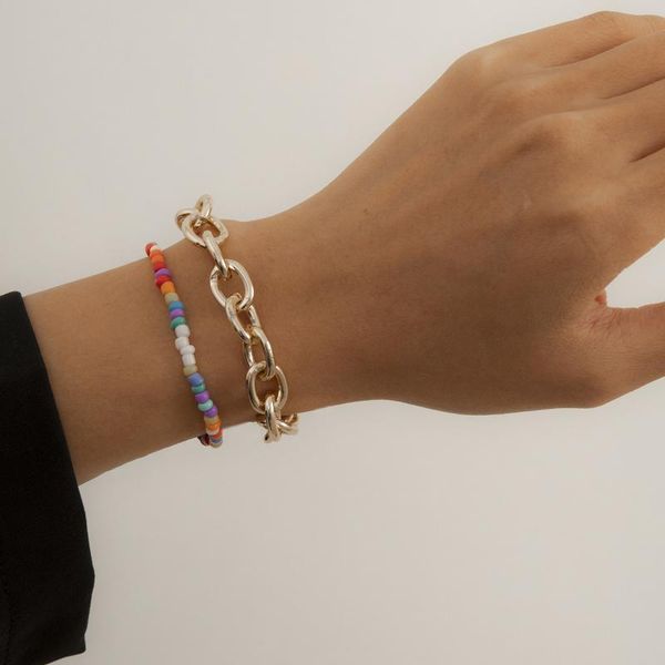 charm bracelets 2pcs/set colorful metal bohemian beads bracelet set for women jewelry gifts, Golden;silver
charm bracelets 2pcs/set colorful metal bohemian beads bracelet set for women jewelry gifts, Golden;silver