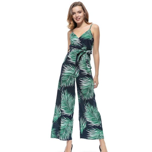 women's pants & capris spring and summer print loose jumpsuit for women, Black;white
women's pants & capris spring and summer print loose jumpsuit for women, Black;white