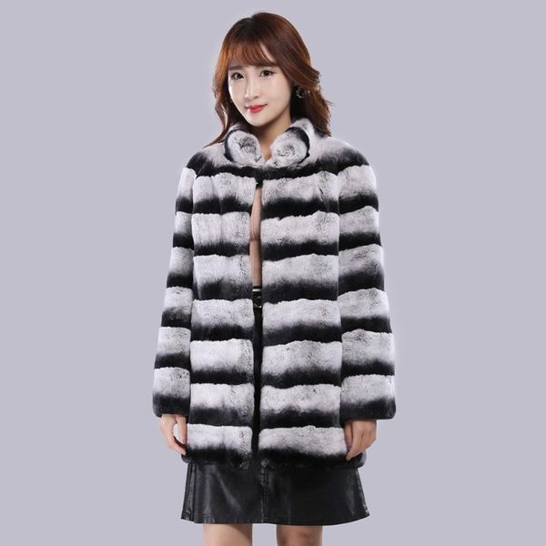 women's fur & faux women real natural rex coat lady warm genuine chinchilla color jacket luxury, Black
women's fur & faux women real natural rex coat lady warm genuine chinchilla color jacket luxury, Black