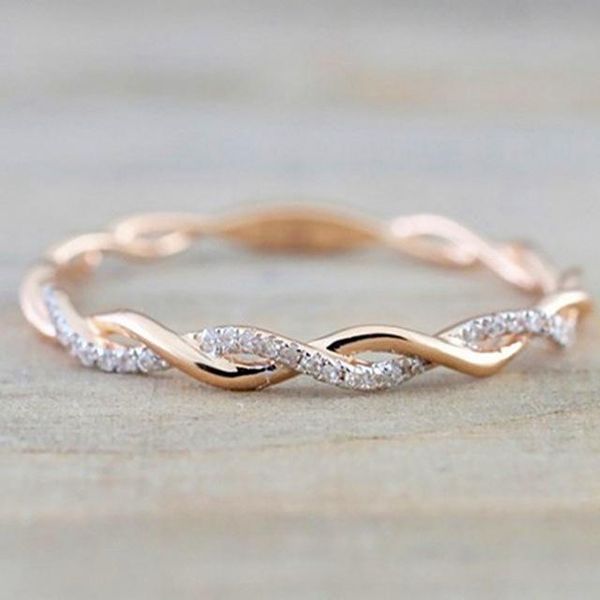 cluster rings european and american twist ring couple to quit selling simple fashion jewelry, Golden;silver