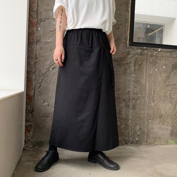 men japan style cotton linen casual wide leg skirt pant male streetwear vintage fashion gothic kimono trousers stage clothing men's pan, Black
men japan style cotton linen casual wide leg skirt pant male streetwear vintage fashion gothic kimono trousers stage clothing men's pan, Black