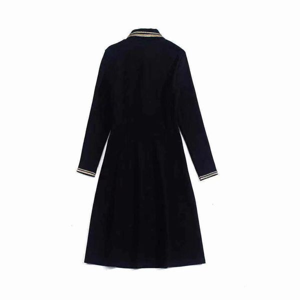 dress spring style women turn-down collar golden embroidery long sleeve large swing black vintage dress workwear, Black;gray
dress spring style women turn-down collar golden embroidery long sleeve large swing black vintage dress workwear, Black;gray