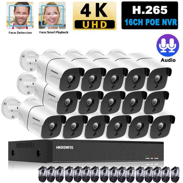 h.265 16ch cctv camera system 4k poe nvr kit 8mp 8ch audio outdoor night vision security ip video surveillance set wireless kits
h.265 16ch cctv camera system 4k poe nvr kit 8mp 8ch audio outdoor night vision security ip video surveillance set wireless kits