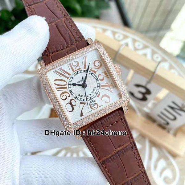 master square 6000 h sc dt automatic men's watch diamond bezel white dial rose gold gents business watches brown leather strap, Slivery;brown
master square 6000 h sc dt automatic men's watch diamond bezel white dial rose gold gents business watches brown leather strap, Slivery;brown