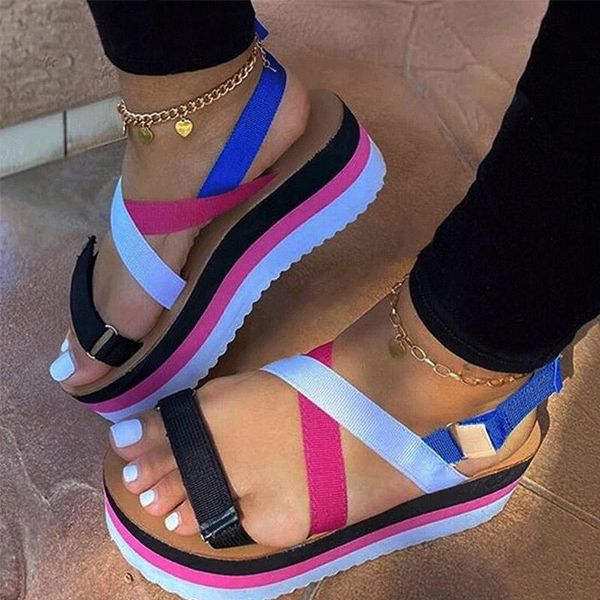 women sandals platform flats colorful patchwork summer shoes woman walking casual hook loop 2021 ladies, Black
women sandals platform flats colorful patchwork summer shoes woman walking casual hook loop 2021 ladies, Black