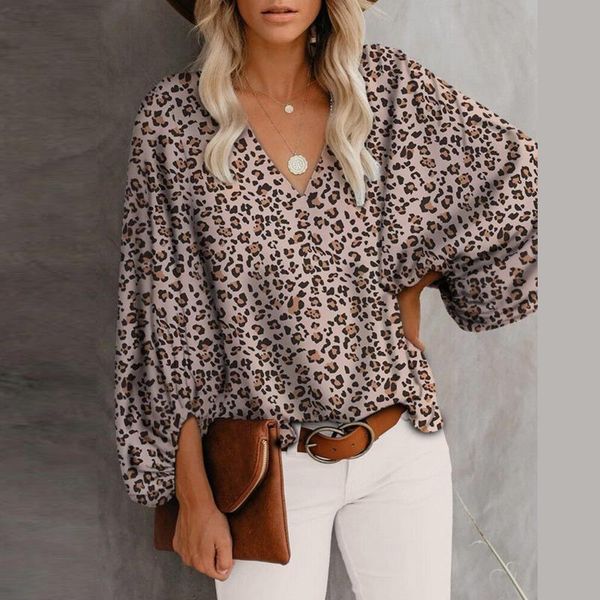 women's blouses & shirts harajuku leopard printed blouse womens floral v-neck lantern sleeve loose summer pullover women clothing, White
women's blouses & shirts harajuku leopard printed blouse womens floral v-neck lantern sleeve loose summer pullover women clothing, White