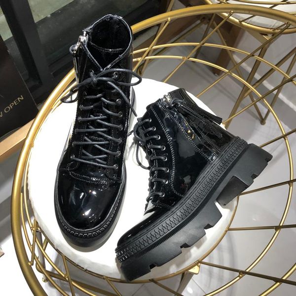 boots patent leather chunky motorcycle for women 2021 autumn winter warm women's ankle boot fashion platform lady shoes, Black
boots patent leather chunky motorcycle for women 2021 autumn winter warm women's ankle boot fashion platform lady shoes, Black