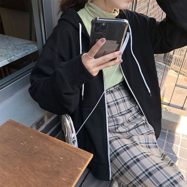5 colors korean style women autumn hooded coats pocket zipper jacket casual clothing female coat womens (x1155) 210423, Black;brown
5 colors korean style women autumn hooded coats pocket zipper jacket casual clothing female coat womens (x1155) 210423, Black;brown