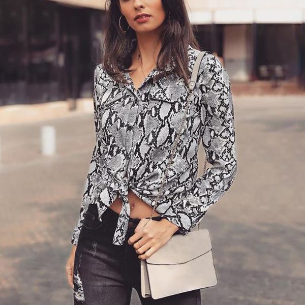 women snakeskin pattern shirts long sleeve turn-down collar pockets casual fashion ladies summer autumn size s-xl 6q2485 women's blous, White
women snakeskin pattern shirts long sleeve turn-down collar pockets casual fashion ladies summer autumn size s-xl 6q2485 women's blous, White