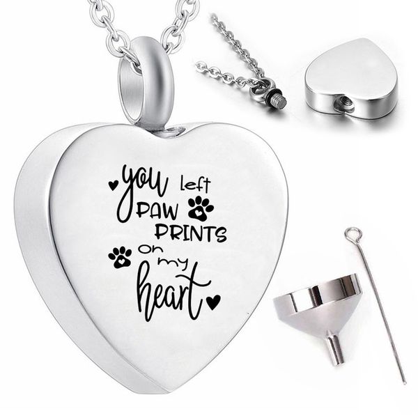 dog prints ashes urn pendant necklace cremation jewelry keepsake-yaw left paw prints of my heart, Silver
dog prints ashes urn pendant necklace cremation jewelry keepsake-yaw left paw prints of my heart, Silver