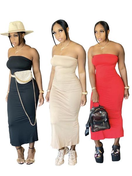 summer dress solid color wrapped chest tight split european and american women's clothing casual dresses, Black;gray
summer dress solid color wrapped chest tight split european and american women's clothing casual dresses, Black;gray