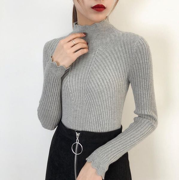 women's sweaters semi-high collar sweater thick spring and autumn 2021 short section slim net red pullover knit bottoming shirt female, White;black
women's sweaters semi-high collar sweater thick spring and autumn 2021 short section slim net red pullover knit bottoming shirt female, White;black