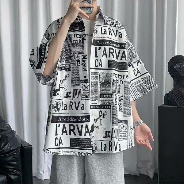 men's casual shirts japanese art loose fall spaper shirt short-sleeved summer anti-wrinkle flower student half-sleeved five points y2k, White;black
men's casual shirts japanese art loose fall spaper shirt short-sleeved summer anti-wrinkle flower student half-sleeved five points y2k, White;black