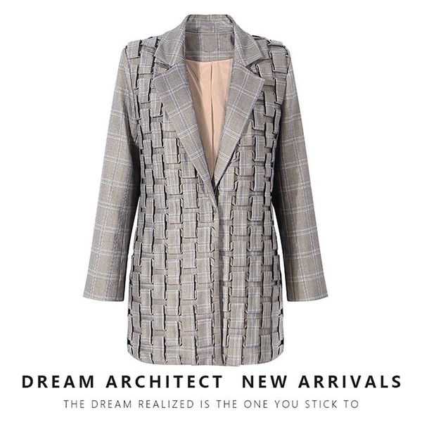 women's suits & blazers superaen vintage plaid suit jacket female original design loose fashion full women, White;black
women's suits & blazers superaen vintage plaid suit jacket female original design loose fashion full women, White;black
