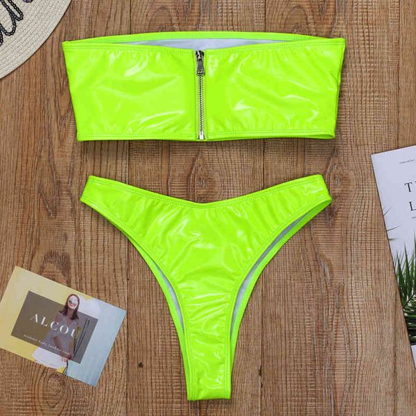 neon green shiny pu 2021 women zipper swimsuit female brazilian swimwear push up bikini set high cut thong bathing suiting
neon green shiny pu 2021 women zipper swimsuit female brazilian swimwear push up bikini set high cut thong bathing suiting