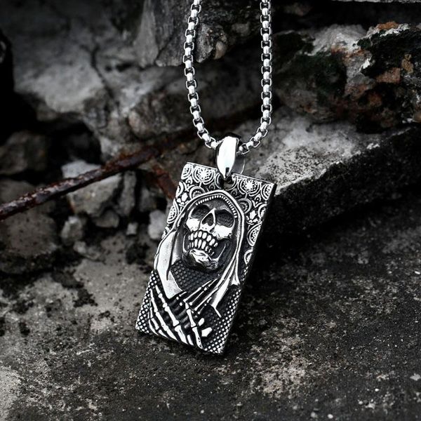 pendant necklaces beier stainless steel grim reaper death scythe geometric square skull chain necklace men jewelry bp8-532, Silver
pendant necklaces beier stainless steel grim reaper death scythe geometric square skull chain necklace men jewelry bp8-532, Silver