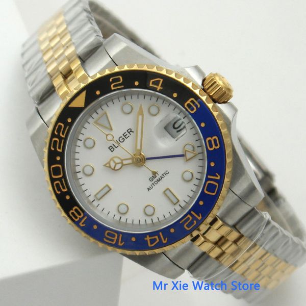bliger 40mm automatic mechanical watch men business sapphire glass gmt lightning turn waterproof calendar, Slivery;brown
bliger 40mm automatic mechanical watch men business sapphire glass gmt lightning turn waterproof calendar, Slivery;brown
