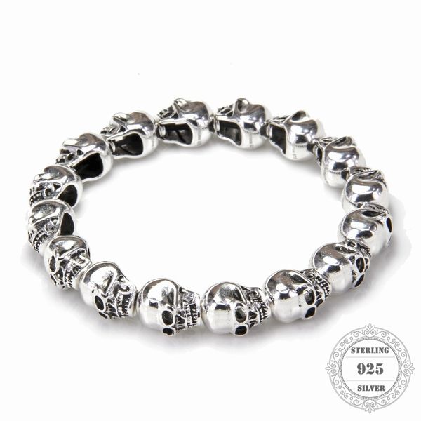 8mm hemiston punk 925 sterling silver skull beads bracelets, 14cm-24cm, fine jewelry gift for women and men ts 021, Golden;silver
8mm hemiston punk 925 sterling silver skull beads bracelets, 14cm-24cm, fine jewelry gift for women and men ts 021, Golden;silver