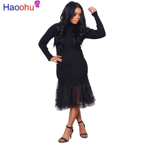 casual dresses women midi dress turtleneck mesh patchwork full sleeve knitted bodycon church party vestidos, Black;gray
casual dresses women midi dress turtleneck mesh patchwork full sleeve knitted bodycon church party vestidos, Black;gray