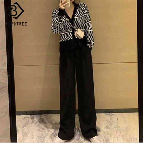 chic korean style women knitting suits autumn winter two pieces set v-neck +elastic wide leg long pants s08211k 210419, White
chic korean style women knitting suits autumn winter two pieces set v-neck +elastic wide leg long pants s08211k 210419, White