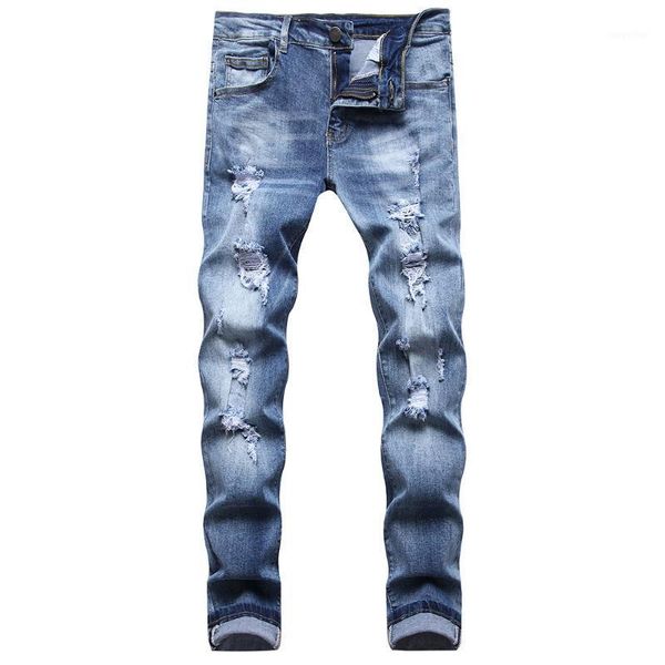 men's pants european and american spot hole straight tube fashion sports leisure ground white elastic blue jeans, Black
men's pants european and american spot hole straight tube fashion sports leisure ground white elastic blue jeans, Black