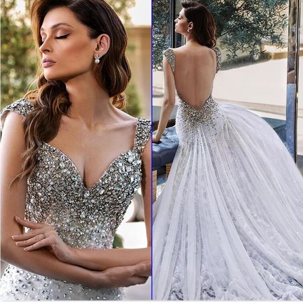 2021 plus size arabic aso ebi luxurious beaded crystals wedding gowns backless lace bridal dresses zj496, White
2021 plus size arabic aso ebi luxurious beaded crystals wedding gowns backless lace bridal dresses zj496, White