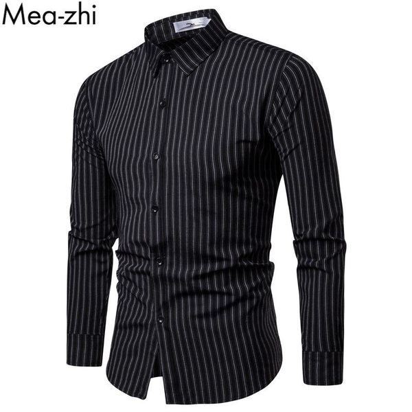 men's casual shirts striped shirt long sleeve button up youth slim fit spring autumn fashion for men, White;black
men's casual shirts striped shirt long sleeve button up youth slim fit spring autumn fashion for men, White;black