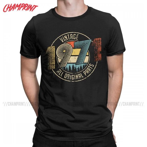 men's t-shirts vintage 1971 all original parts t-shirt for men 50th birthday pure cotton tee shirt short sleeve t 4xl 5xl clothing, White;black
men's t-shirts vintage 1971 all original parts t-shirt for men 50th birthday pure cotton tee shirt short sleeve t 4xl 5xl clothing, White;black