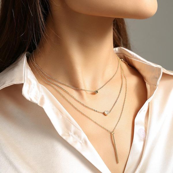 pendant necklaces 2021 necklace for women, multi-layer temperament,simple and fashionable geometric shape, love key pendant, small jewelry, Silver
pendant necklaces 2021 necklace for women, multi-layer temperament,simple and fashionable geometric shape, love key pendant, small jewelry, Silver