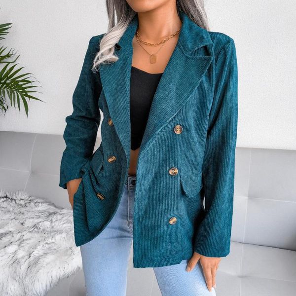 women's suits & blazers 2021 fashion autumn winter double breasted short jacket casual blazer female clothing solid works coat outerwe, White;black
women's suits & blazers 2021 fashion autumn winter double breasted short jacket casual blazer female clothing solid works coat outerwe, White;black