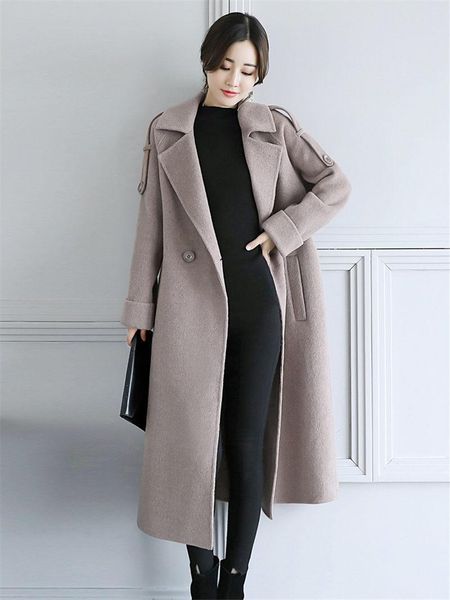 women's wool & blends woolen windbreaker autumn and winter mid-length 2021 korean high-end thickened wild long ladies coat workwear y58, Black
women's wool & blends woolen windbreaker autumn and winter mid-length 2021 korean high-end thickened wild long ladies coat workwear y58, Black