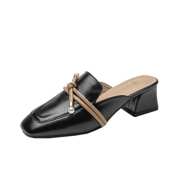 slippers women's shoes 2021 summer outer wear fashion mid-heeled wild square toe baotou half lazy ins, Black
slippers women's shoes 2021 summer outer wear fashion mid-heeled wild square toe baotou half lazy ins, Black