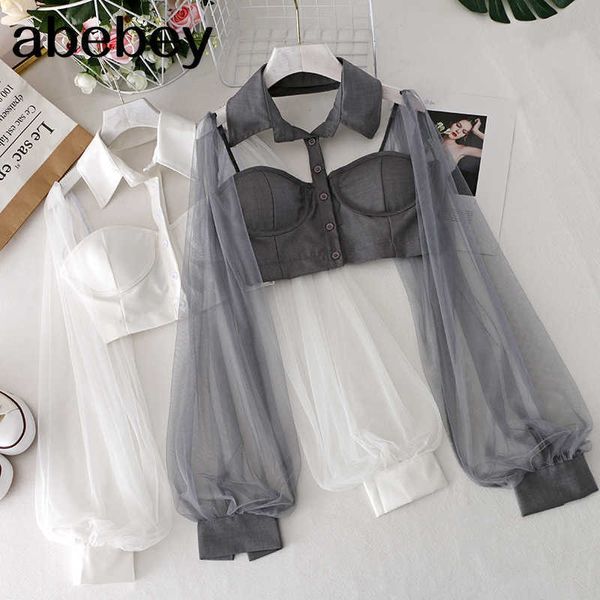 lady chic women blouses halter backless shirts blusas mujer de moda gauze patchwork lantern sleeve blouse crop 210715, White
lady chic women blouses halter backless shirts blusas mujer de moda gauze patchwork lantern sleeve blouse crop 210715, White