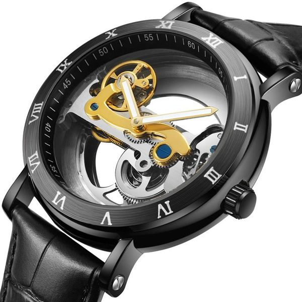 wristwatches 2021 men's mechanical watch belt waterproof hollow cool luminous creative, Slivery;brown
wristwatches 2021 men's mechanical watch belt waterproof hollow cool luminous creative, Slivery;brown