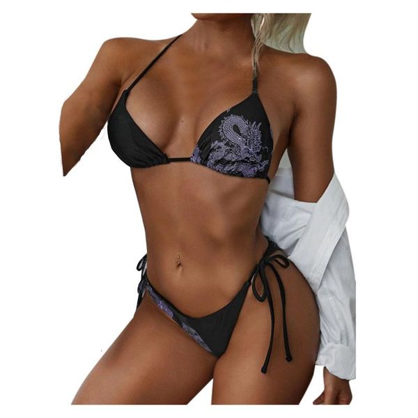 women's swimwear bathing suits woman 2021 print swimsuit push up halter bikini swimming suit for women low waist two-piece, White;black
women's swimwear bathing suits woman 2021 print swimsuit push up halter bikini swimming suit for women low waist two-piece, White;black