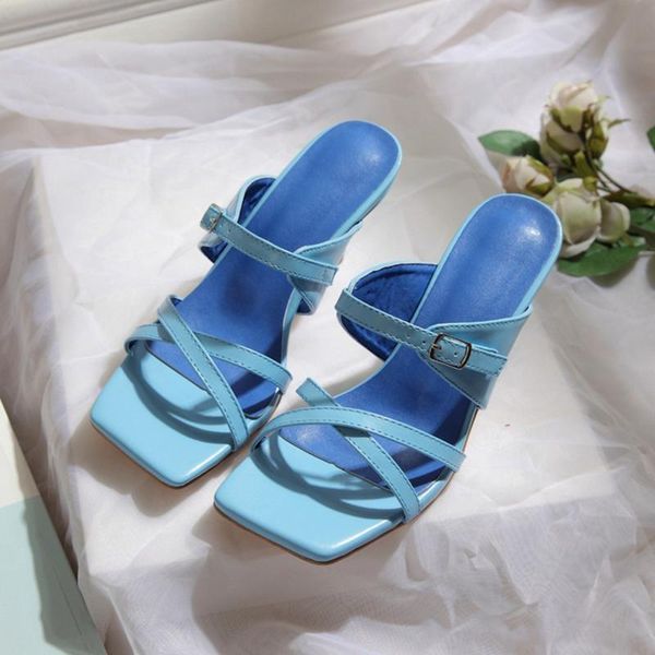 slippers 2021 fashion blue red mules high heel shoes peep toe women sandals size 35-42, Black
slippers 2021 fashion blue red mules high heel shoes peep toe women sandals size 35-42, Black