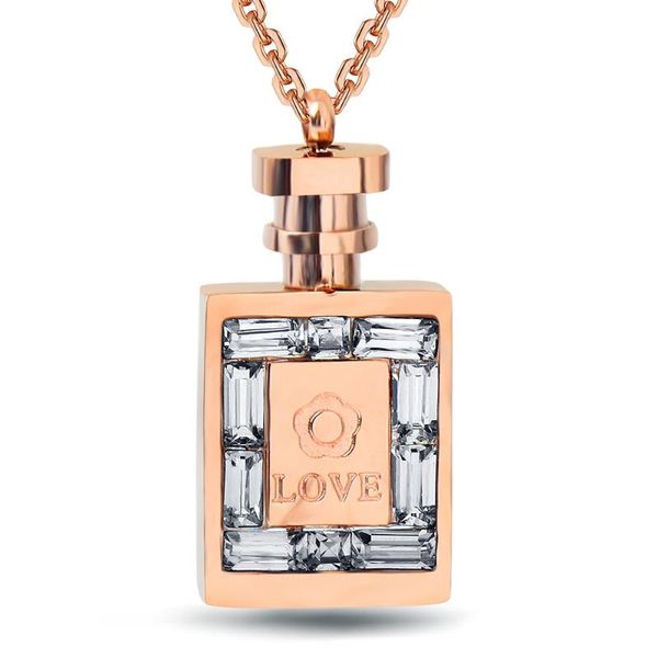 pendant necklaces fashion 316l stainless steel jewelry luxury women rose gold color perfume bottle necklace chain lady crystaljewelry, Silver
pendant necklaces fashion 316l stainless steel jewelry luxury women rose gold color perfume bottle necklace chain lady crystaljewelry, Silver
