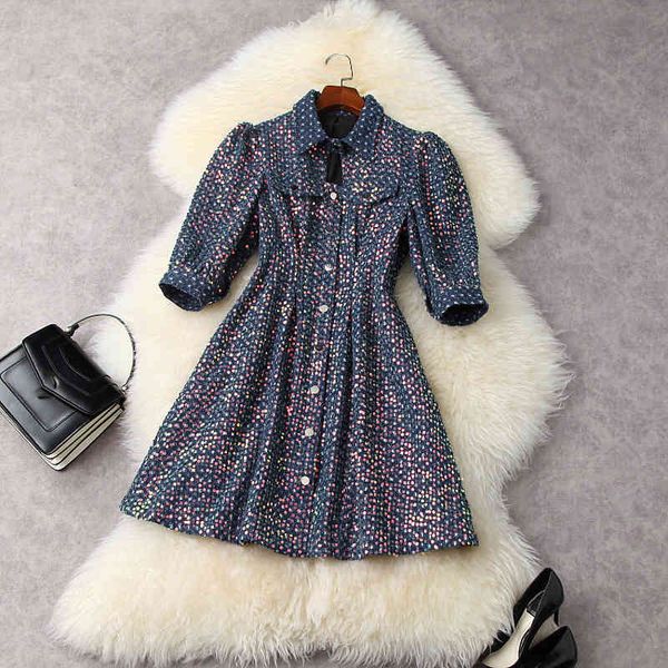 casual dresses spring 3/4 sleeve lapel neck blue denim panelled sequins single-breasted mini dress elegant lf2511888 fitu, Black;gray
casual dresses spring 3/4 sleeve lapel neck blue denim panelled sequins single-breasted mini dress elegant lf2511888 fitu, Black;gray