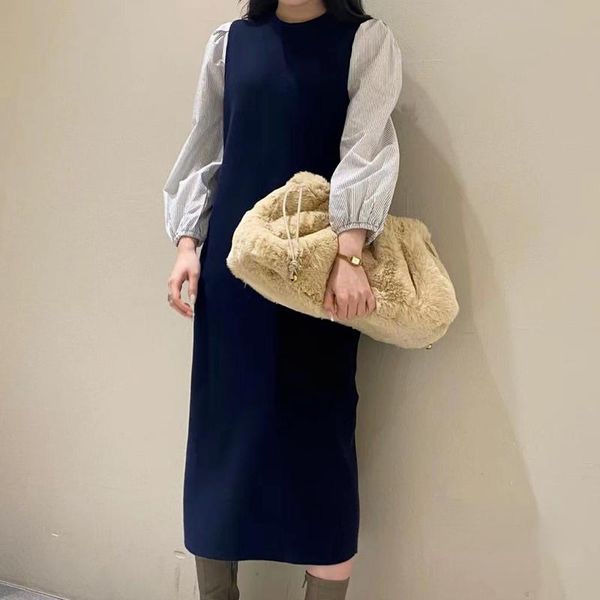 casual dresses chic hit color patchwork design woman dress o neck high waist knitted vestidos fall elegant fashion puff long sleeve robe, Black;gray
casual dresses chic hit color patchwork design woman dress o neck high waist knitted vestidos fall elegant fashion puff long sleeve robe, Black;gray