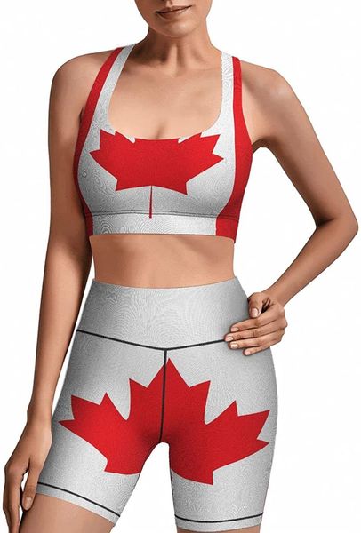 women's shorts canada flag ladies yoga wear fitness running jogging good stretch and soft 2-piece workout sportswear, White;black
women's shorts canada flag ladies yoga wear fitness running jogging good stretch and soft 2-piece workout sportswear, White;black
