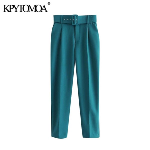 women fashion with belt side pockets office wear pants high waist zipper fly female ankle trousers mujer 210420, Black;white
women fashion with belt side pockets office wear pants high waist zipper fly female ankle trousers mujer 210420, Black;white
