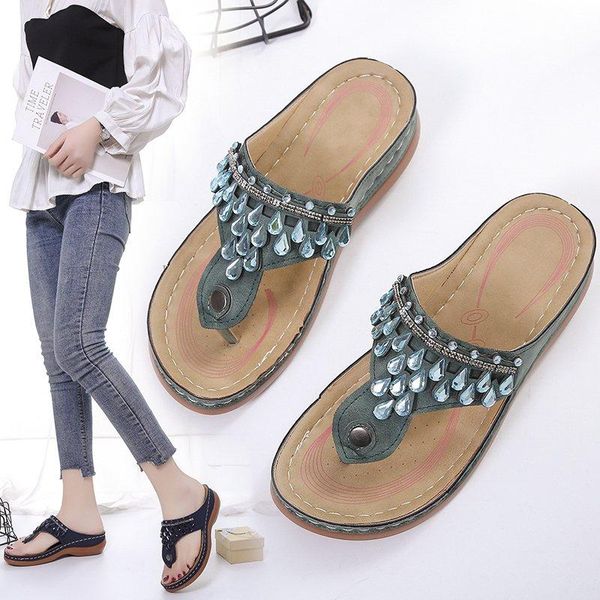 slippers summer women's sandals flat open-toe casual shoes xl 43 retro thick low rhinestone beaded decoration designer, Black
slippers summer women's sandals flat open-toe casual shoes xl 43 retro thick low rhinestone beaded decoration designer, Black