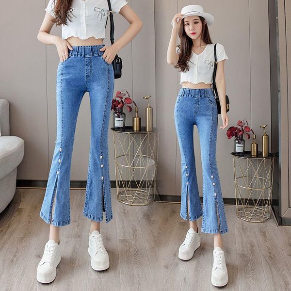 women's jeans women 2021 spring summer fashion thin split female high waist slim flare pants ladies stretch denim trousers p140, Blue
women's jeans women 2021 spring summer fashion thin split female high waist slim flare pants ladies stretch denim trousers p140, Blue