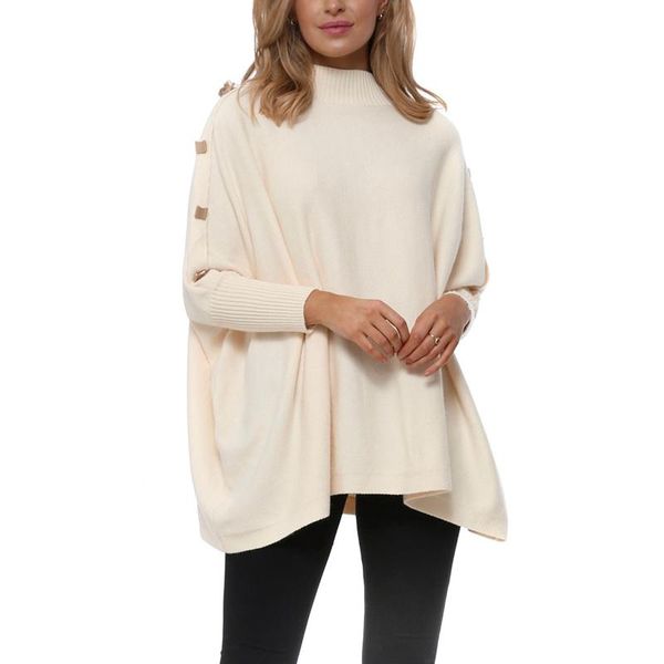women's sweaters autumn and winter sweater womens long-sleeved pullover blouse bat sleeve button turtleneck streetwear sueters de mujer, White;black
women's sweaters autumn and winter sweater womens long-sleeved pullover blouse bat sleeve button turtleneck streetwear sueters de mujer, White;black