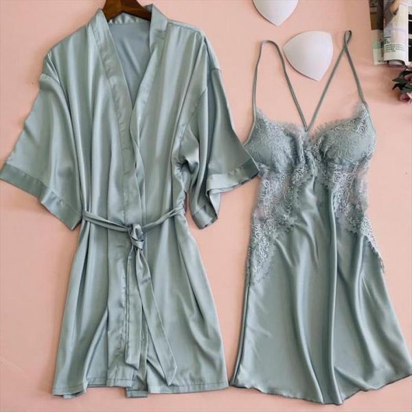 lace trim bride robe women sleepwear set satin wedding kimono morning bathrobe gown spring summer casual intimate lingerie, Black;red
lace trim bride robe women sleepwear set satin wedding kimono morning bathrobe gown spring summer casual intimate lingerie, Black;red